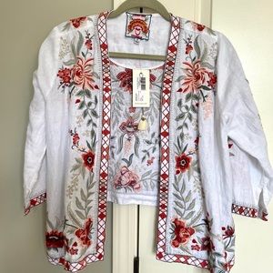 Johnny Was XS Linen Bolero